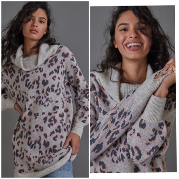 Anthropologie Emmy Cowl Neck Tunic Sweater M - Picture 4 of 14